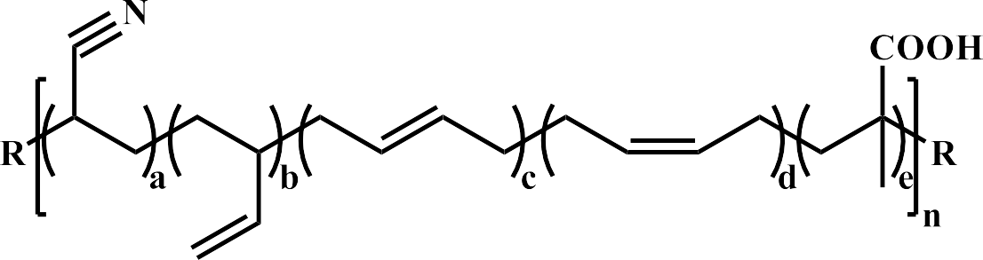 新型羧基液体丁腈橡胶结构式